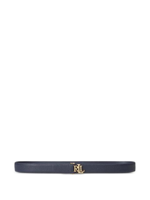 Lauren Ralph Lauren logo-plaque pebbled belt - Blue - zdjęcie produktu nr 1