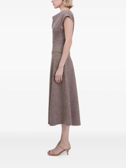 Simkhai cowl-neck flared dress - Brown
