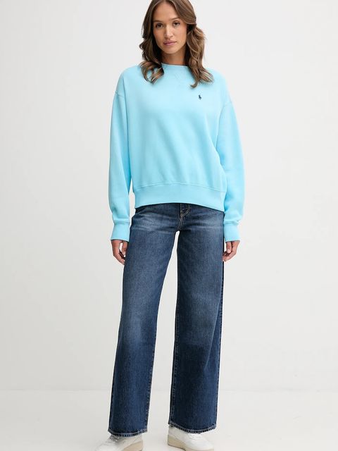 Polo Ralph Lauren bluza bawełniana damska kolor turkusowy gładka 211972697 - zdjęcie produktu nr 2
