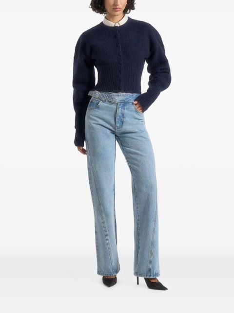 Manière De Voir Mayla cinched-ribbed cardigan - Blue - zdjęcie produktu nr 2