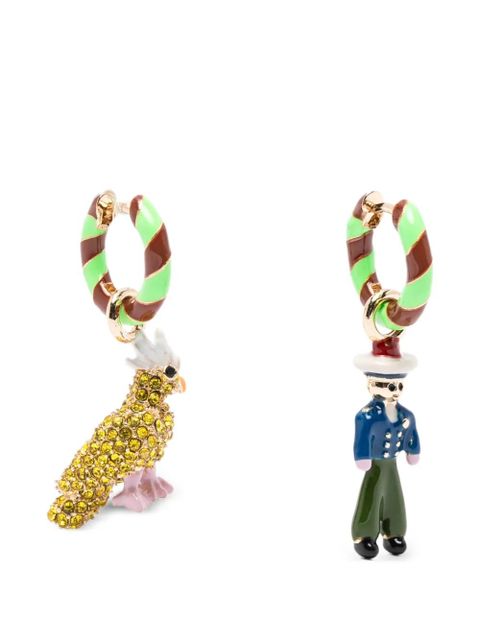 Essentiel Antwerp Jhally stripped charm earrings - Green - zdjęcie produktu nr 1