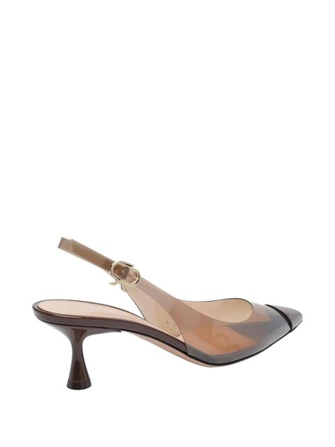 Gianvito Rossi patent-leather transparent-panel sandals - White