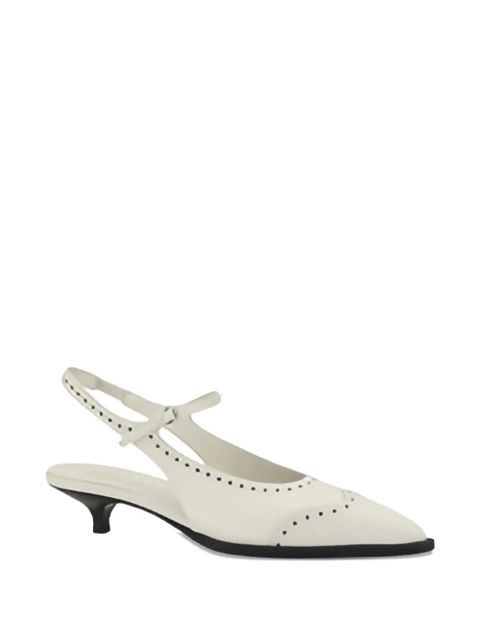 Miu Miu slingback leather pumps - White - zdjęcie produktu nr 2