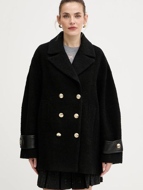 Pinko płaszcz z domieszką wełny kolor czarny 105559 A2SH