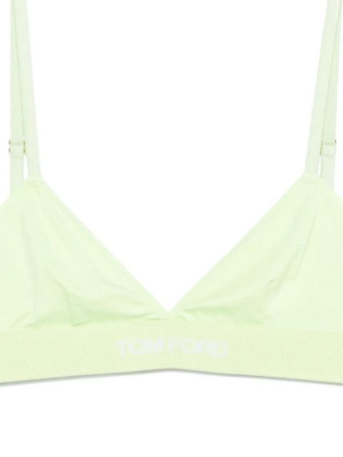 TOM FORD triangle logo-detail bra - Green