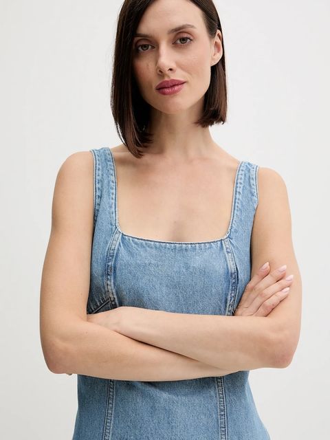 Calvin Klein Jeans sukienka jeansowa kolor niebieski mini prosta LV047C714G