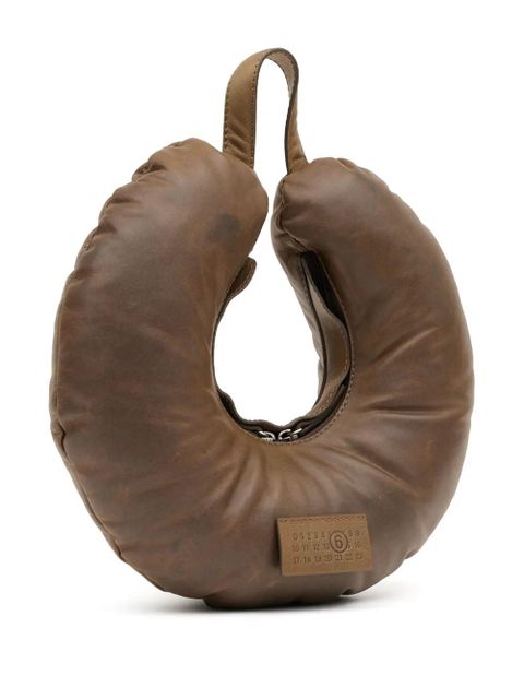 MM6 Maison Margiela Travel Pillow leather shoulder bag - Brown