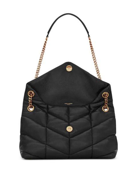 Saint Laurent small monogram puffer shoulder bag - Black
