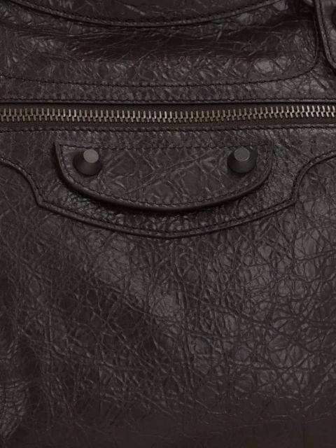 Balenciaga Le City stud-embellished leather tote bag - Brown