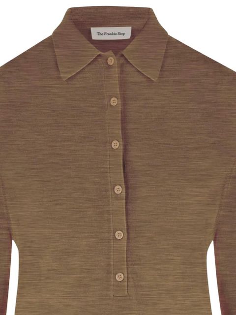 The Frankie Shop Tala long-sleeve polo top - Brown
