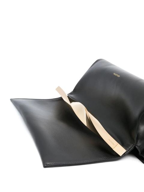 Aquazzura twist leather clutch bag - Black