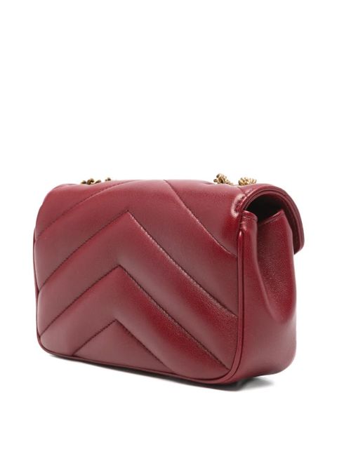 Saint Laurent mini Loulou chevron-quilted logo shoulder bag - Red