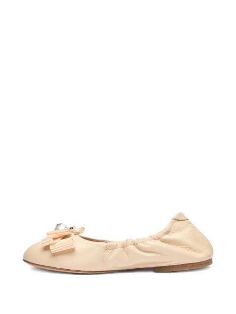 Casadei bow-detail ballet flats - Neutrals
