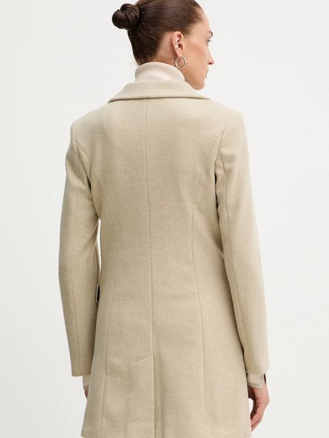 Silvian Heach płaszcz ALCEDO kolor beżowy GPA25012CP