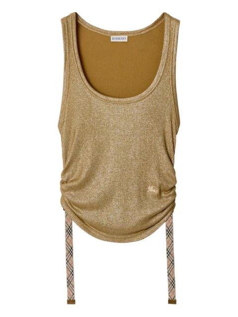 Burberry logo-embroidered tank top - Gold - zdjęcie produktu nr 1
