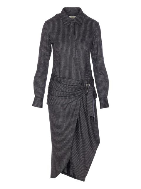 ISABEL MARANT Reilly pinstripe belted dress - Grey - zdjęcie produktu nr 1
