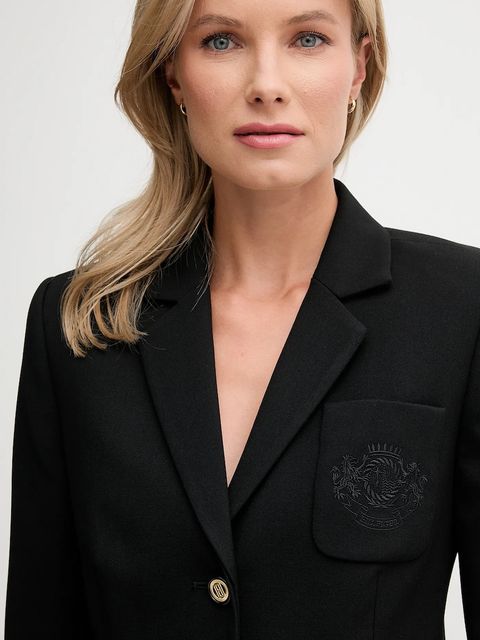 Tommy Hilfiger marynarka kolor czarny jednorzędowa gładka WW0WW46660