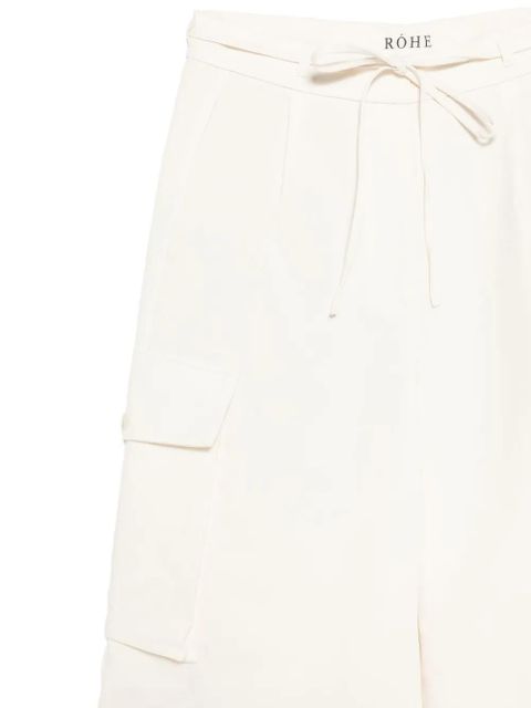 Róhe drawstring-waist cargo trousers - White
