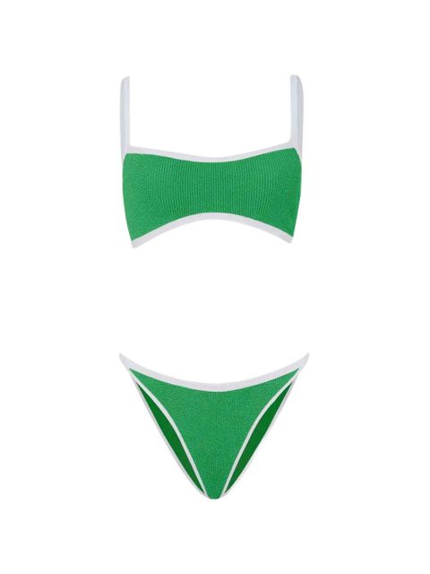 Hunza G Tyler contrast-trim bikini set - Green - zdjęcie produktu nr 1