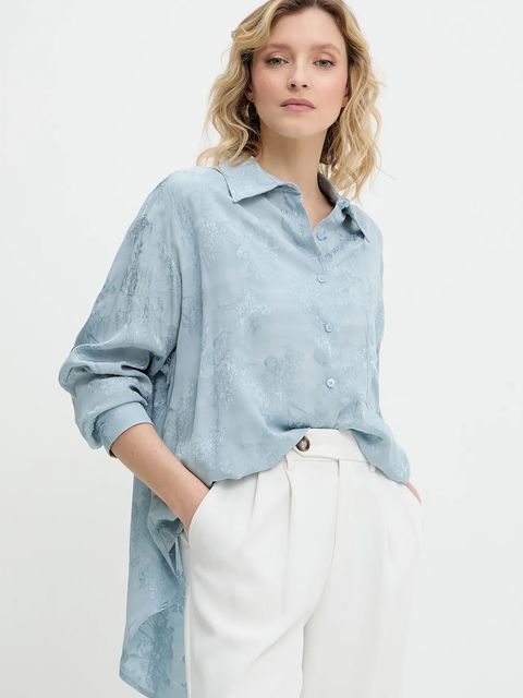 Answear.LAB koszula damska kolor niebieski relaxed z kołnierzykiem klasycznym - zdjęcie produktu nr 1