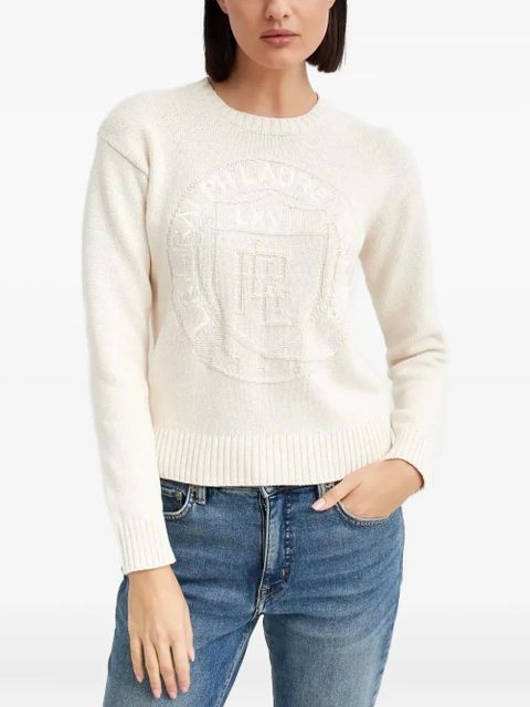 Lauren Ralph Lauren logo-embroidered crew-neck sweater - Neutrals