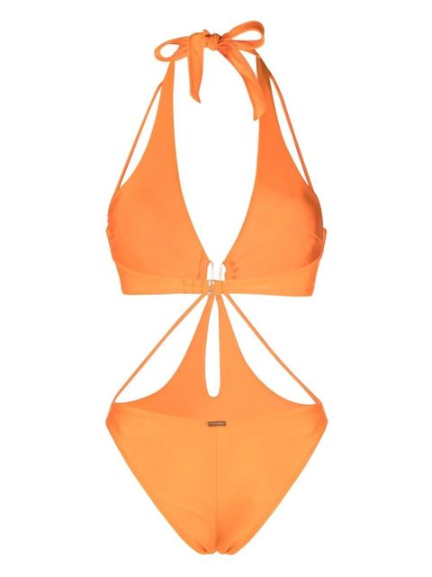 Cult Gaia cut-out detail halterneck swimsuit - Orange - zdjęcie produktu nr 2