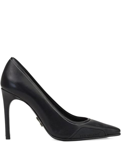 Off-White leather heeled pumps - Black - zdjęcie produktu nr 1