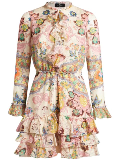 ETRO ruffled mini dress - Neutrals - zdjęcie produktu nr 1