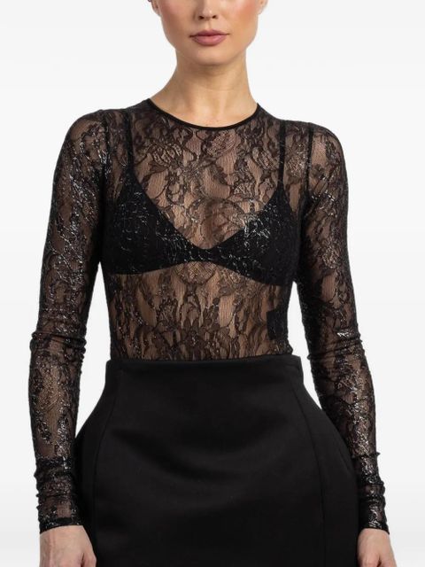 WARDROBE.NYC lace long-sleeve bodysuit - Black - zdjęcie produktu nr 1