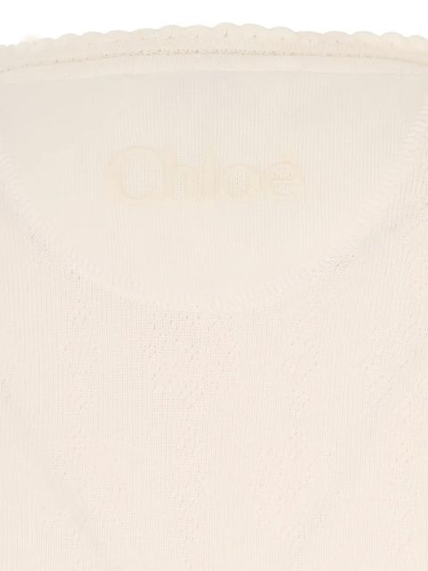 Chloé pointelle-knit knitted vest - Neutrals