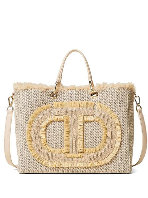 TWINSET Oval T-appliqué tote bag - Neutrals - zdjęcie produktu nr 1