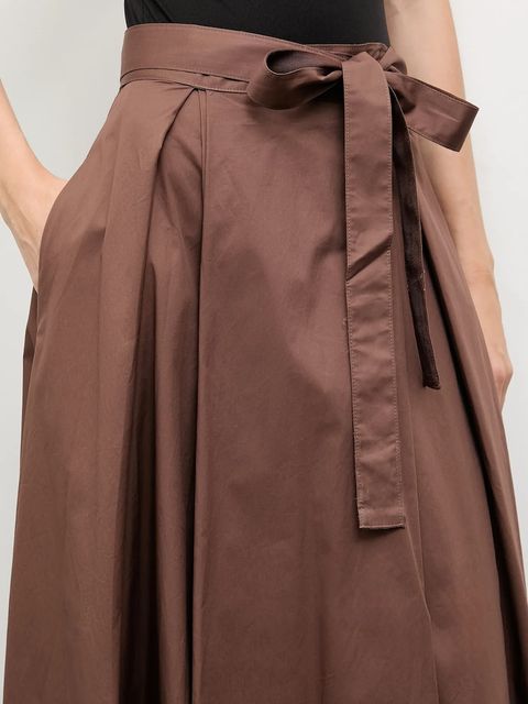 Answear.LAB spódnica bawełniana kolor brązowy maxi rozkloszowana