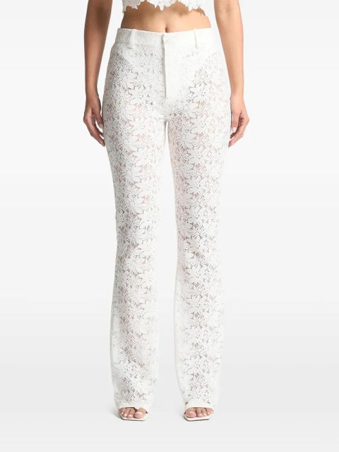 Manière De Voir floral-lace trousers - White
