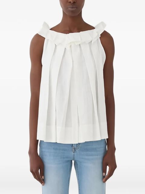 Eleh ruffled pleated top - White