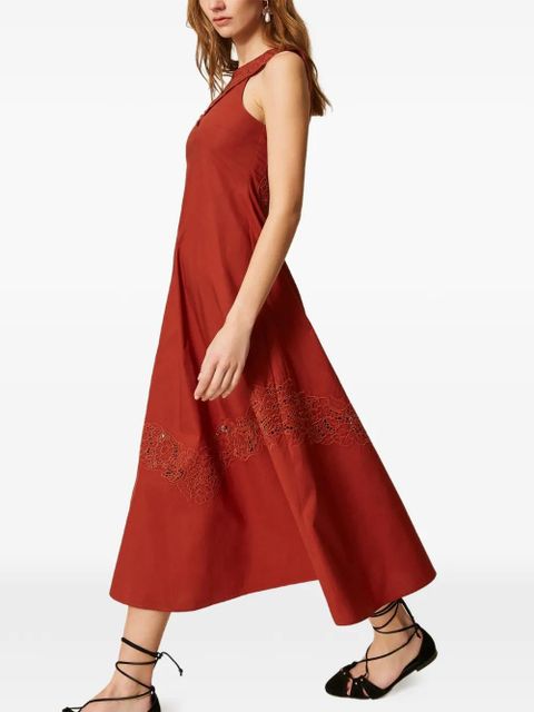 TWINSET broderie-anglaise dress - Red