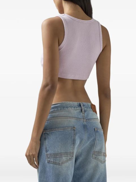 GCDS logo-detail crop top - Purple