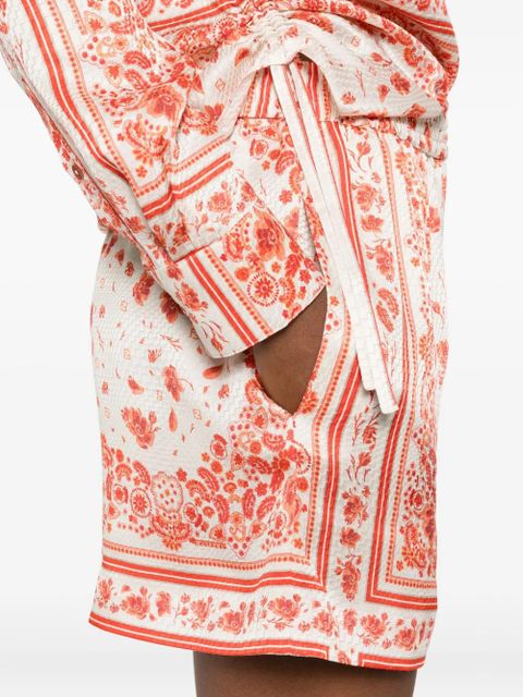 FENDI floral-print elasticated-waist shorts - Neutrals
