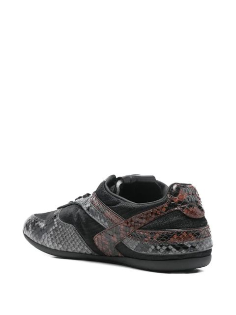 Miu Miu snakeskin panelled sneakers - Black