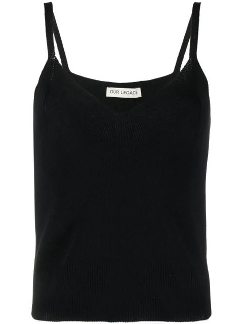 OUR LEGACY ribbed-knit singlet top - Black - zdjęcie produktu nr 1