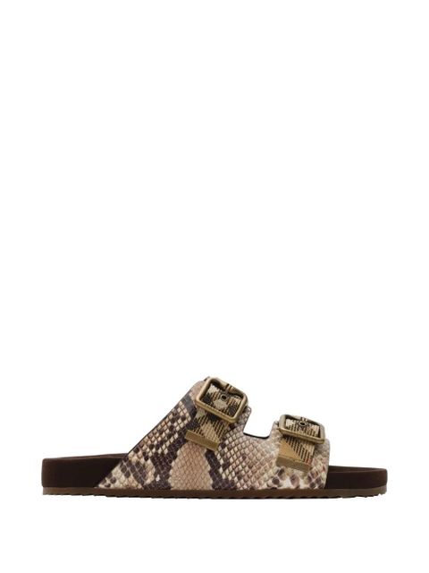 Burberry python-print leather Urchin sandals​ - Neutrals - zdjęcie produktu nr 1