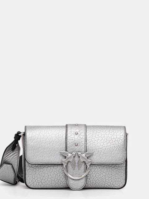 Pinko torebka skórzana kolor srebrny 104340 A2JT - zdjęcie produktu nr 1