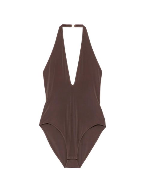 ZIMMERMANN halterneck plunge-neck bodysuit - Brown - zdjęcie produktu nr 1