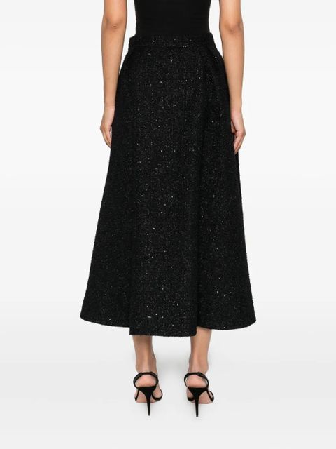 Alessandra Rich sequin-embellished pleated skirt - Black