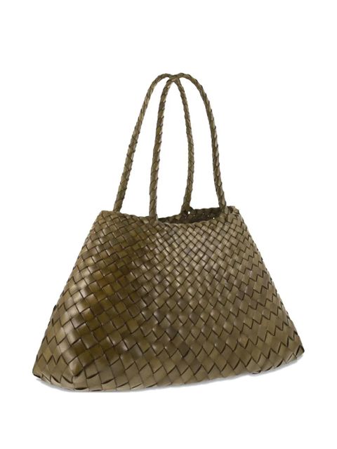 DRAGON DIFFUSION big Santa Croce woven-design shoulder bag - Green