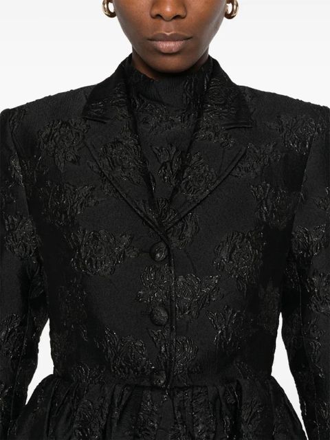 ROTATE BIRGER CHRISTENSEN cloqué-effect draped-detailing blazer - Black