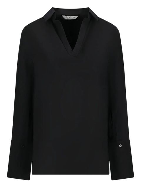 Max Mara Dover V-neck polo top - Black - zdjęcie produktu nr 1