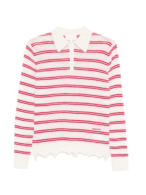 SHUSHU/TONG striped polo top - White - zdjęcie produktu nr 1