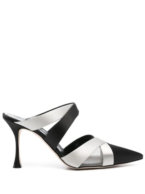 Manolo Blahnik 90mm Oyounak mules - 00150334 - BLCKMGRY
