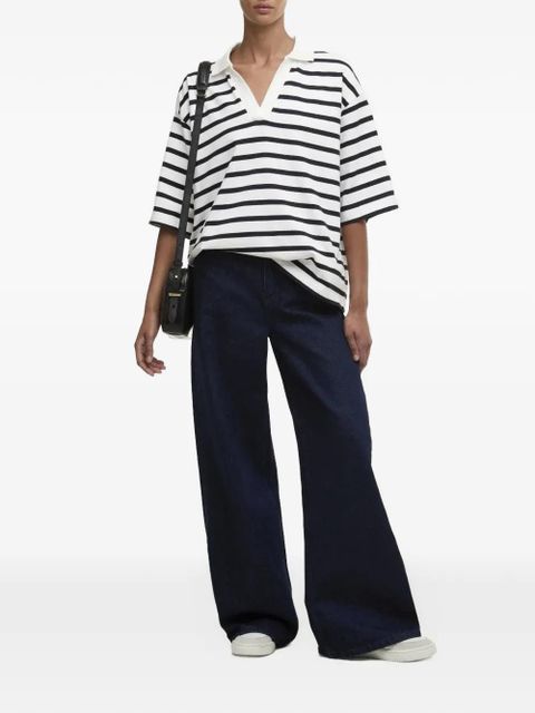 Barbour Inez striped V-neck T-shirt - White - zdjęcie produktu nr 2