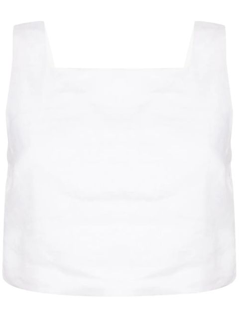 Reformation Saige linen crop top - White - zdjęcie produktu nr 1